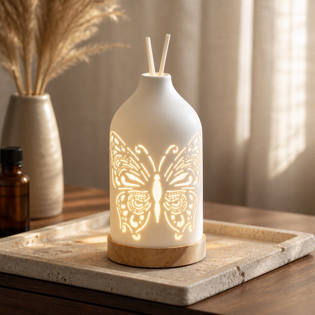 LED - Ceramic Butterfly Reed Diffuser -19cm