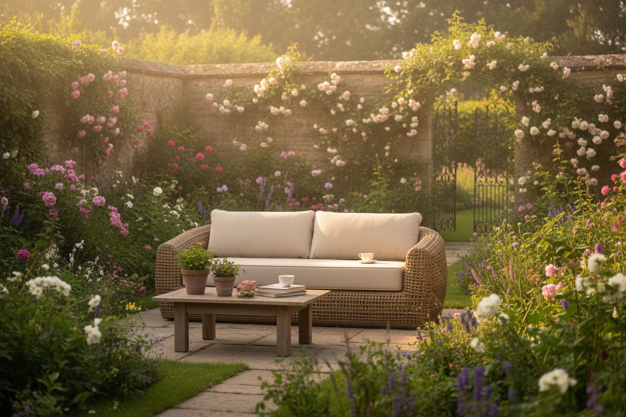 Bloom Sofa Garden Setting