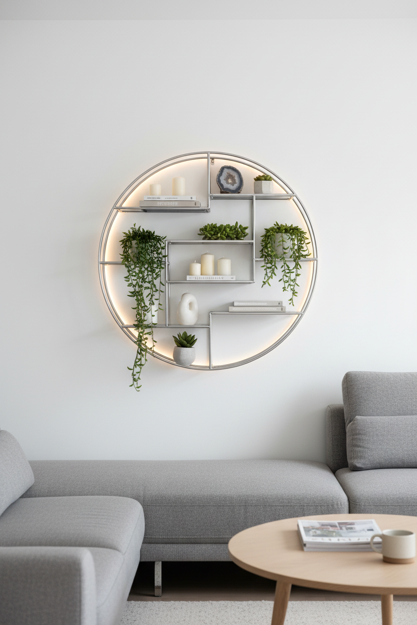 Circular Silver Shelf Lifestyle