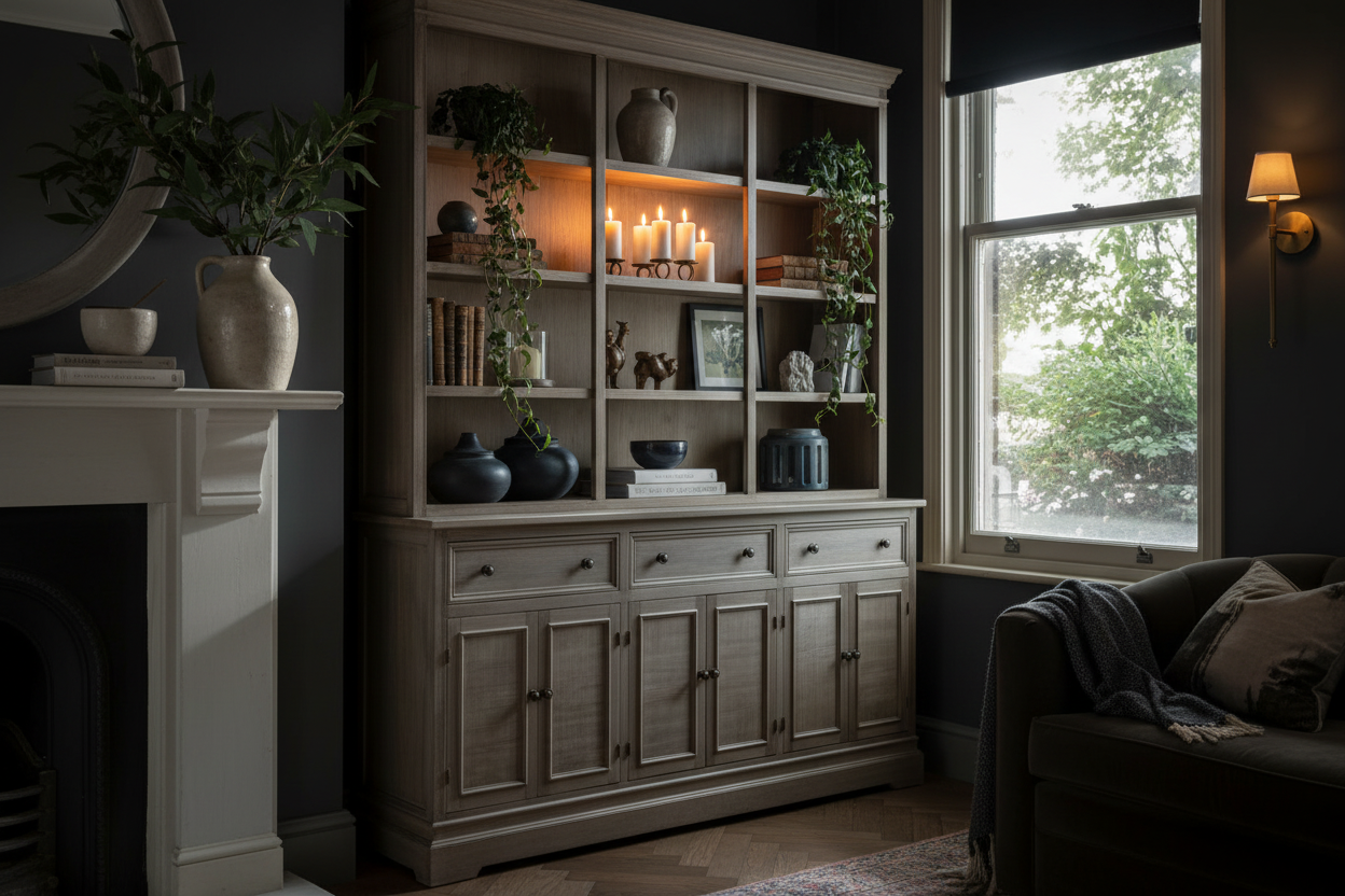Delphine Collection Dresser Top - styled with moody accessories