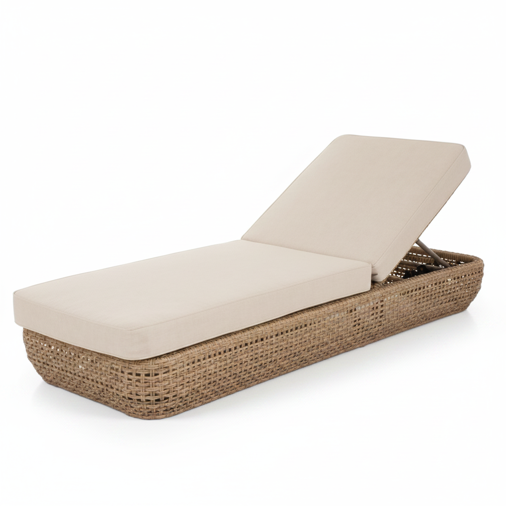Bloom Collection Outdoor Sunbed 45 degree angle on white background