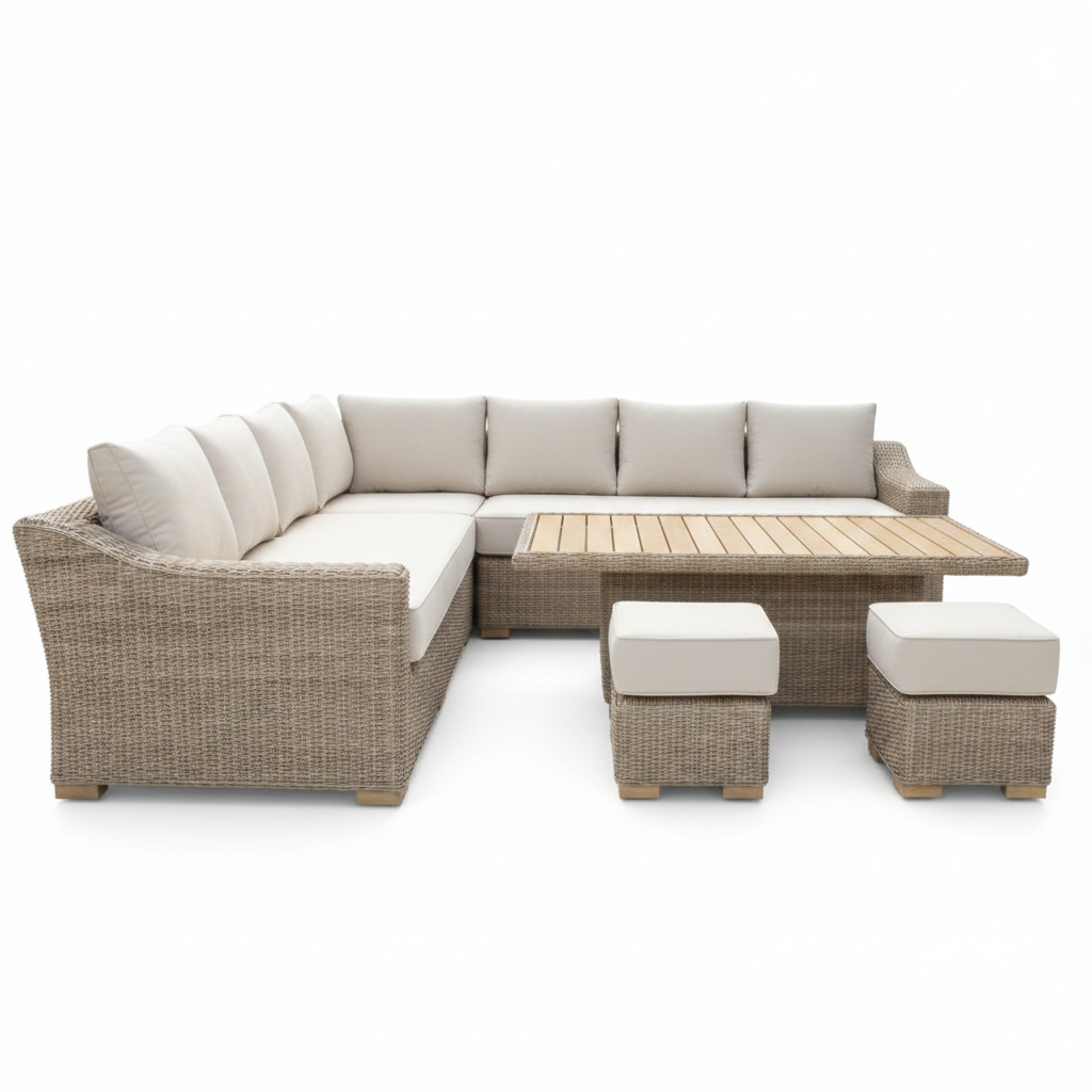 Capri Outdoor Corner Set side angle on white background