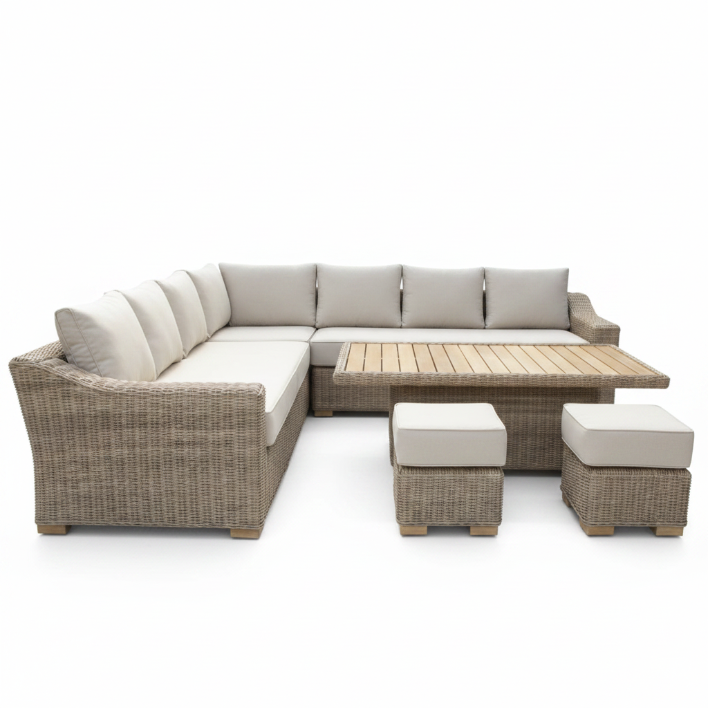 Capri Outdoor Corner Set front view on white background